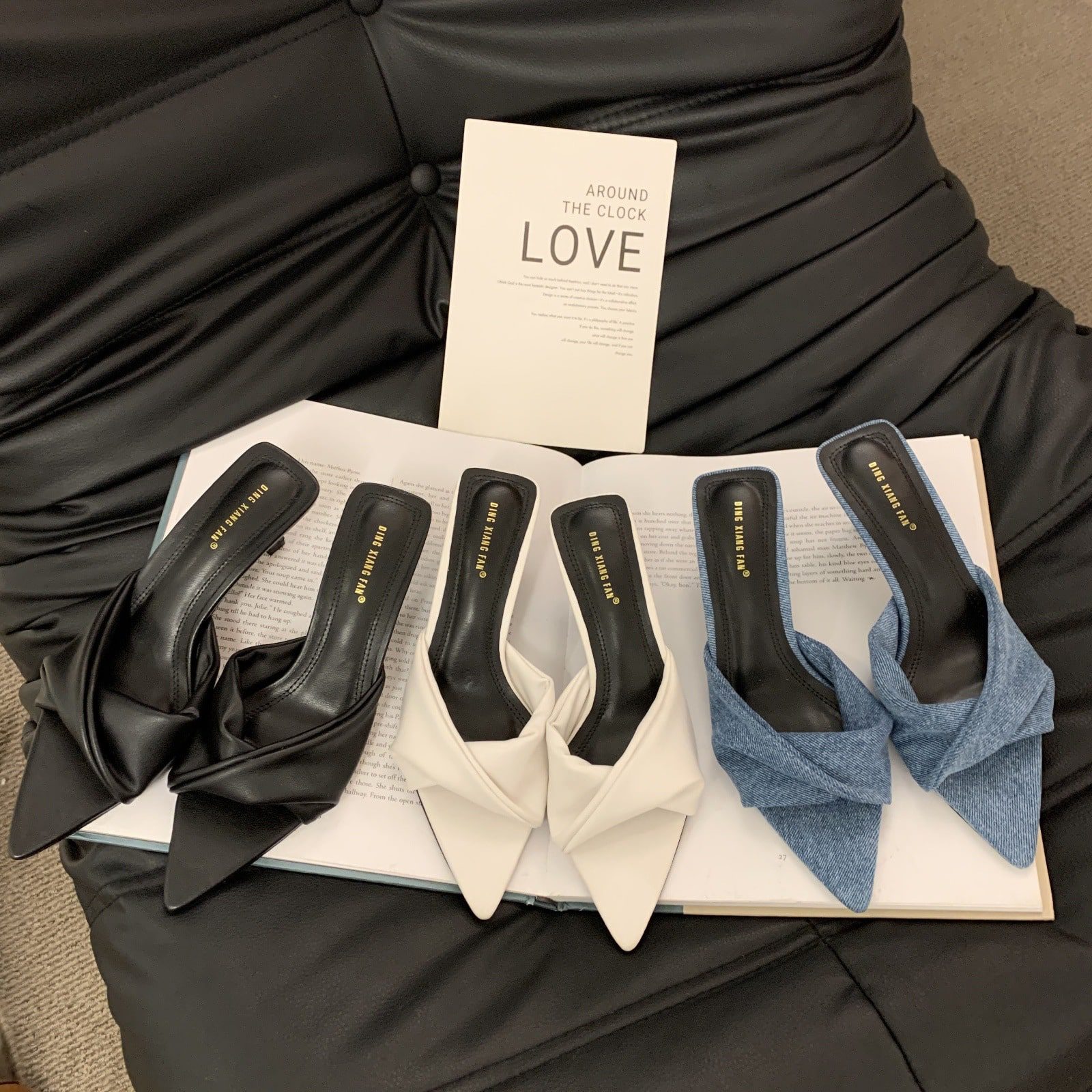 O1CN01GVvDGq1lWMTiqxTvb_!!2219183904826-0-cib New Summer Style Pointed Toe Open-Toe Denim Blue Outer Slippers, Simple and Versatile Stiletto Heel - Image 1