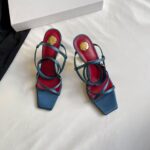 YSL Gold letter heel sandals for women