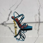 YSL Gold letter heel sandals for women - Image 3