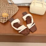 Square head heightened wedge heel slippers - Image 5