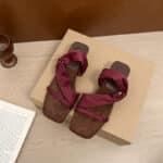 Square head heightened wedge heel slippers - Image 6
