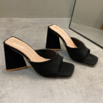 Square head high heel slippers for women - Image 2