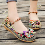 style floral cloth women's single shoes
