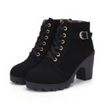 thick heel side zipper short barrel Martin boots - Image 5