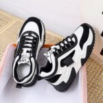 sneakers contrast color lace-up casual shoes - Image 3