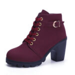 thick heel side zipper short barrel Martin boots - Image 3