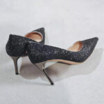 slim and fashionable high heels, black work shoes - Image 2