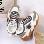 sneakers contrast color lace-up casual shoes