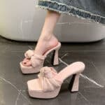 open toe bowknot super high heel sandals for women
