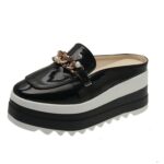 size casual no-heel chain platform slippers - Image 4