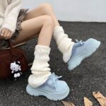 Fur and leather thick-soled snow bow shoes - Image 3