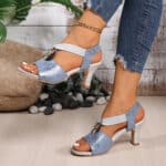 decoration hemp rope high heel sandals - Image 2