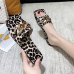 beach women's leopard print sandals - Image 2