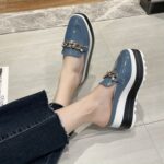 size casual no-heel chain platform slippers - Image 3