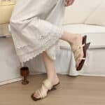 Square head heightened wedge heel slippers - Image 2