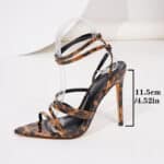 Huizhou ladies leopard print high heel sandal - Image 3
