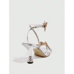 Butterfly rhinestone bow open toe high heels - Image 5