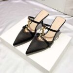YSL French pointed toe single strap closed toe 6cm heel