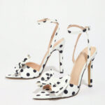 Polka dot silk texture, exquisite bow heel - Image 7