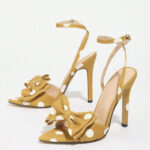 Polka dot silk texture, exquisite bow heel - Image 6