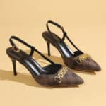 2025 early spring new fashion outdoor wear half-covered one-strap high heels - Image 7