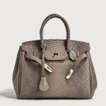 European and American retro snakeskin pattern Kelly bag - Image 8