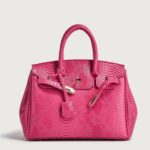 European and American retro snakeskin pattern Kelly bag - Image 5