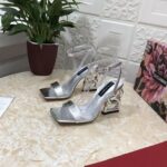 European station DG(Dolce & Gabbana) casual leather shoes silver sea cucumber leather women's shoes - Image 8