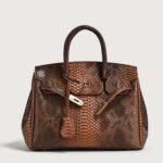 European and American retro snakeskin pattern Kelly bag - Image 9