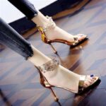 Hong Kong 2025 summer new style banquet buckle zipper heel
