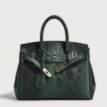 European and American retro snakeskin pattern Kelly bag - Image 7