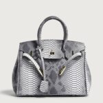 European and American retro snakeskin pattern Kelly bag - Image 6