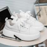 Spring Casual Shoes Round Toe Lace-up Chunky Sole Dad Shoes Personalized Solid Color Sneakers for Men - Image 4