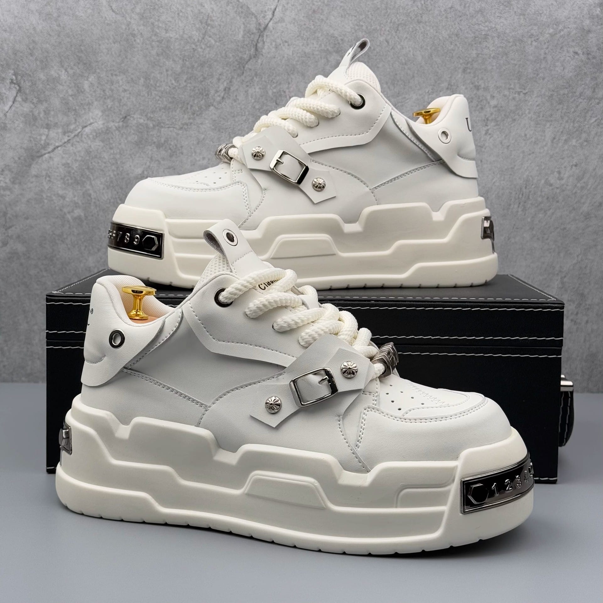 主图-1 European-style men's original design sneakers, platform trendy sneakers - Image 1