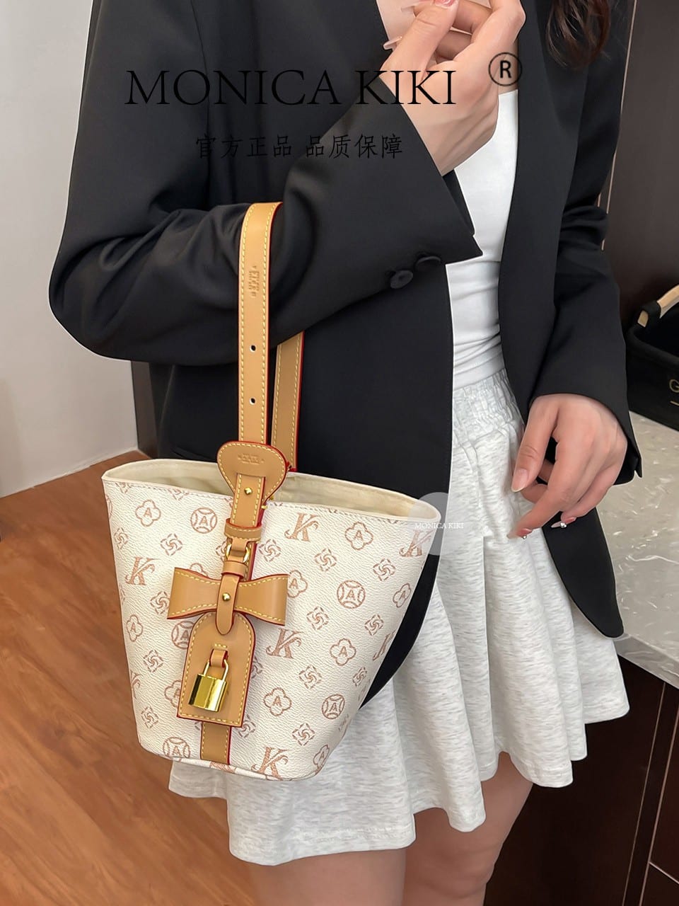 主图-5 Monica Qiqi 2025 New All-match One-shoulder Underarm Bucket Bag - Image 1