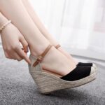 Hemp Rope Straw Mat Woven High Heeled Sandals