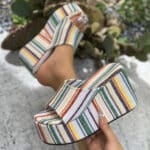 New Leopard & multi color Print Fashionable Flats-Soled Flip-Flops, Holiday Style Beach Sandals for Women - Image 2