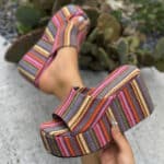 New Leopard & multi color Print Fashionable Flats-Soled Flip-Flops, Holiday Style Beach Sandals for Women - Image 3
