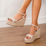 Cross-Border Straw Wedge-Heeled Thick-Soled Sandals Suede Ankle Strap Shoe - Image 2