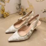 Christian Dior Premium Retro Golden Embroidered Baotou High-heeled Shoes - Image 2