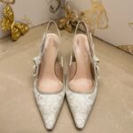 Christian Dior Premium Retro Golden Embroidered Baotou High-heeled Shoes - Image 6