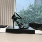 Premium YSL Gold Letter Logo Stiletto Heels, Sexy Open Toe Strappy Sandals - Image 8
