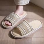 Summer Linen Slippers Women's Indoor Sweat-absorbent Beach Couple Slippers - Image 4