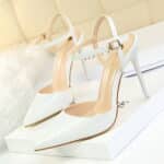 European and American Style Simple Stiletto Super High Heel Shallow Mouth Pointed Toe Patent Leather Sexy Nightclub Shoe - Image 11