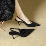 TikTok Explosions Niche French Leopard High Heels Toe Sandals - Image 3