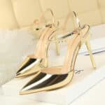 European and American Style Simple Stiletto Super High Heel Shallow Mouth Pointed Toe Patent Leather Sexy Nightclub Shoe - Image 6