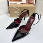 New ZARA Spring Women's Shoes Red Velvet Effect Pointed Temperament Thin Heel Muller Shoes T-Buckle Single Shoes - Image 6