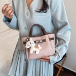 Casual lychee pattern basket bag, textured and versatile shoulder crossbody bag - Image 4
