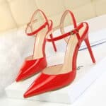 European and American Style Simple Stiletto Super High Heel Shallow Mouth Pointed Toe Patent Leather Sexy Nightclub Shoe - Image 4