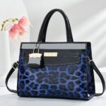 Leopard Print Patent Leather Fashion Commuter Handbag - Image 6